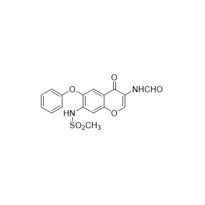 N-(3-Formamido-4-oxo-6-fenoxy-4H-chromen-7-yl)methaansulfonamide N-[7-(Methaansulfonamido)-4-oxo-6-fenoxy-4H-chromen-3-yl]formamide